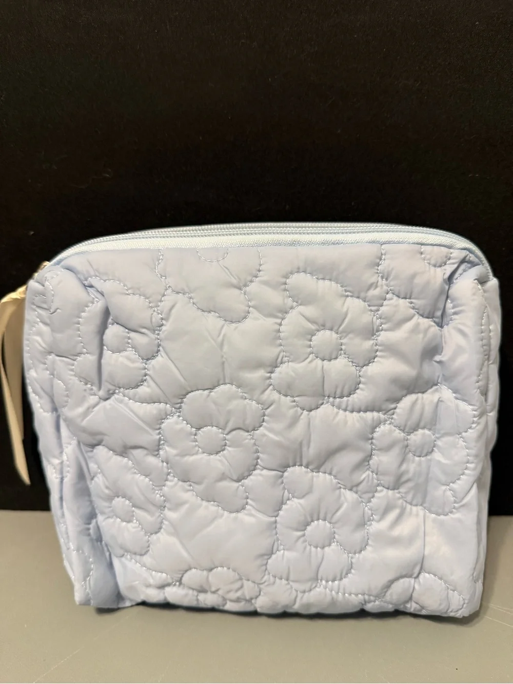 Quilted Floral Cosmetic Pouch